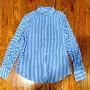 Button-Down Striped Formal Collar Top